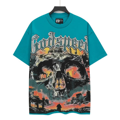 Lake Blue Street Vintage Washed T-Shirt (Crafted Print) 5157