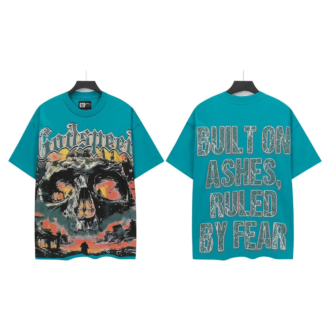 Lake Blue Street Vintage Washed T-Shirt (Crafted Print) 5157