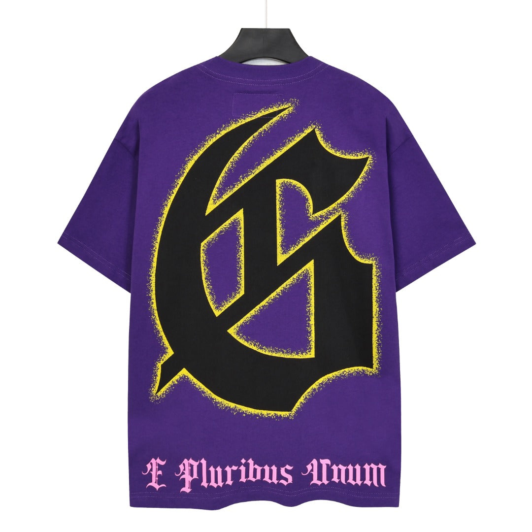 Purple & Coffee Street Vintage Washed T-Shirt (Crafted Print) 5160