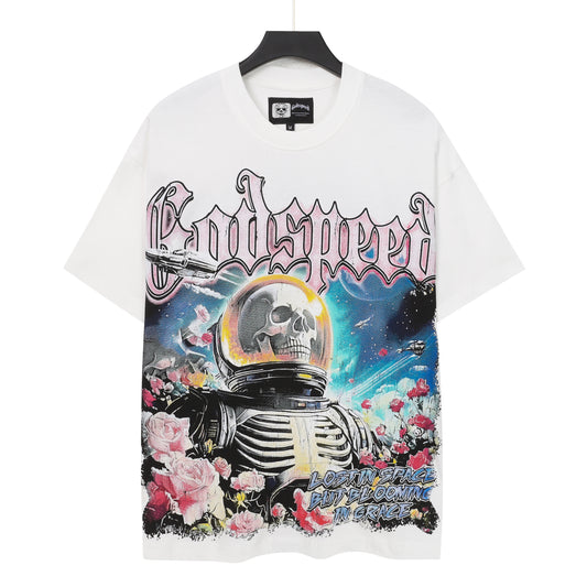 White Street Vintage Washed T-Shirt (Crafted Print) 5161
