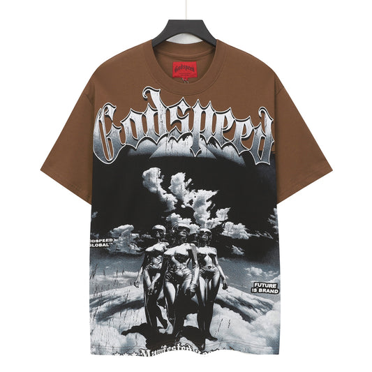 Coffee Street Vintage Washed T-Shirt (Crafted Print) 5302