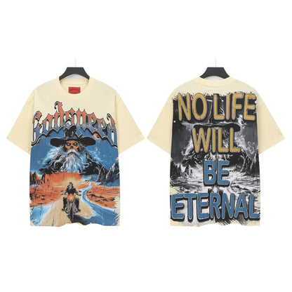 Beige Street Vintage Washed T-Shirt (Crafted Print) 5303