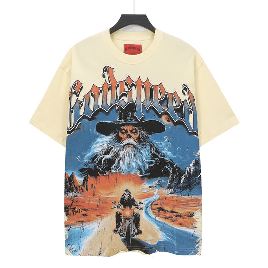 Beige Street Vintage Washed T-Shirt (Crafted Print) 5303