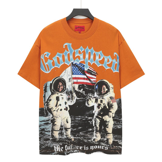 Brick Red Street Vintage Washed T-Shirt (Crafted Print) 5305