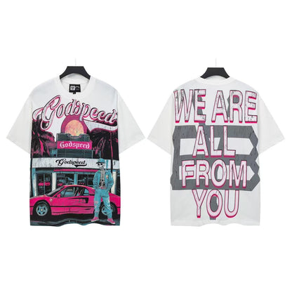 White Street Vintage Washed T-Shirt (Crafted Print) 5307