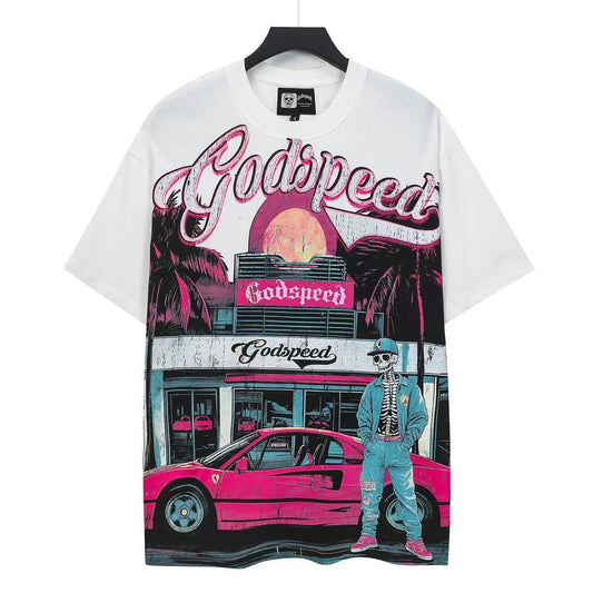 White Street Vintage Washed T-Shirt (Crafted Print) 5307