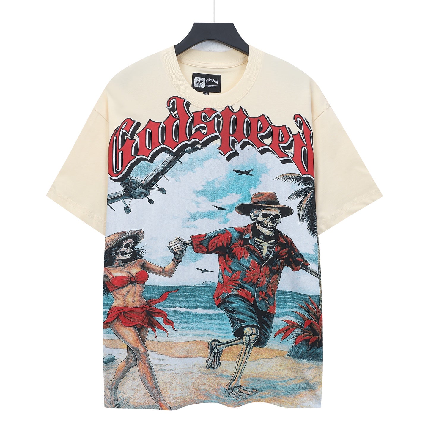 Beige Street Vintage Washed T-Shirt (Crafted Print) 5308