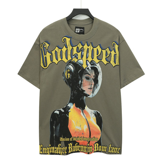 Green Street Vintage Washed T-Shirt (Crafted Print) 5309