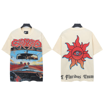 Beige Street Vintage Washed T-Shirt (Crafted Print) 5311