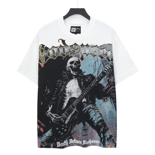 White Street Vintage Washed T-Shirt (Crafted Print) 5313