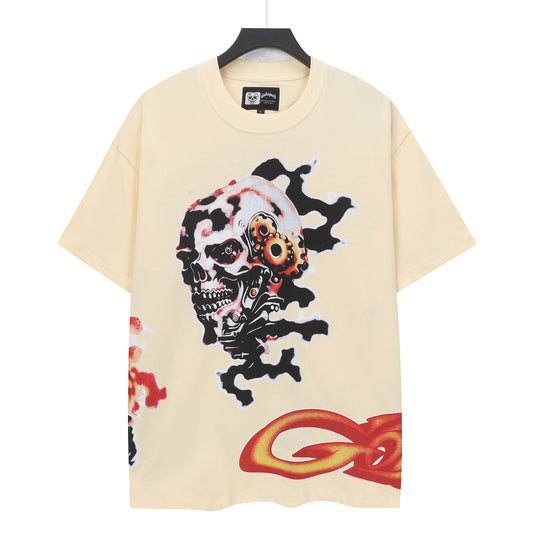 Beige Street Vintage Washed T-Shirt (Crafted Print) 5315
