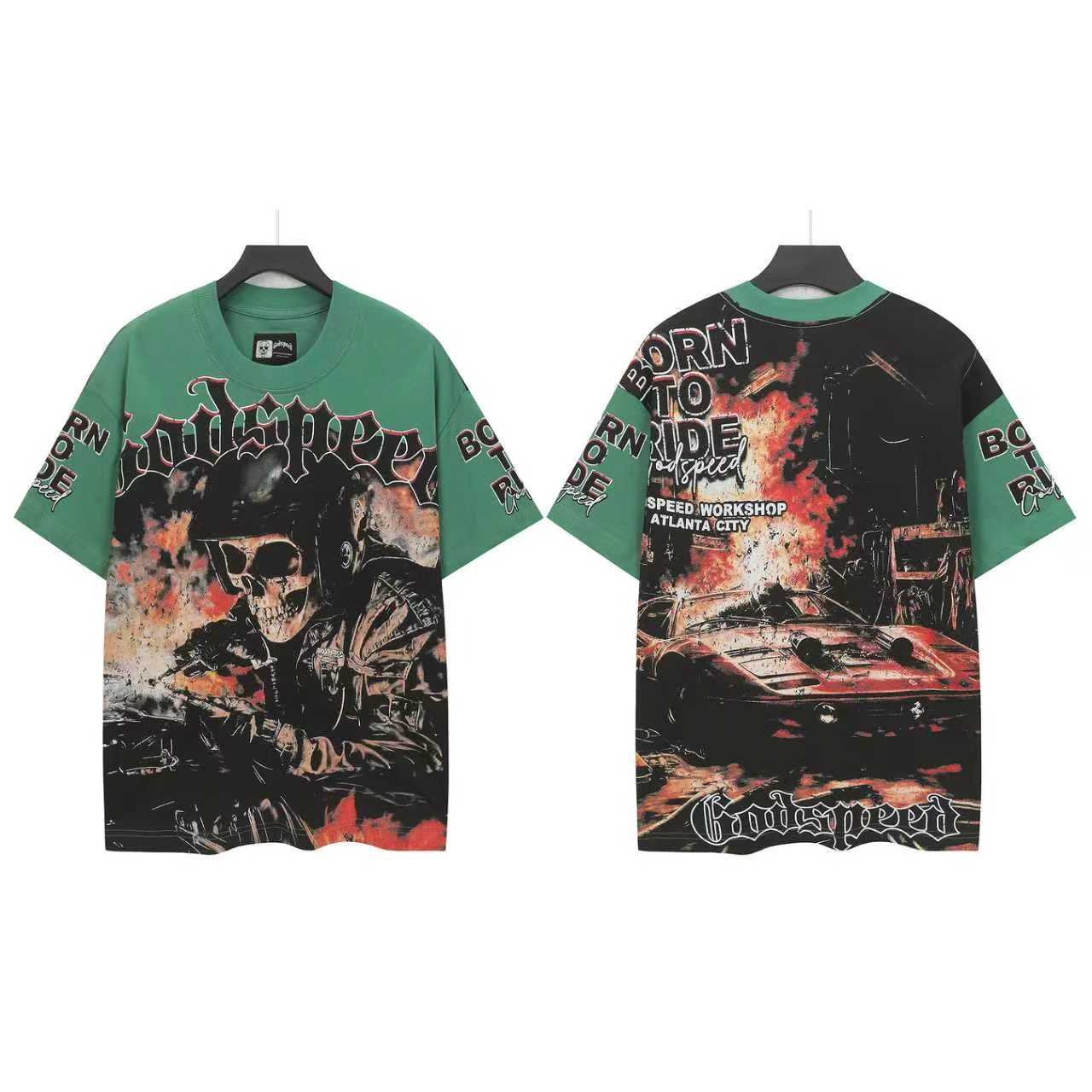 Pine Green Street Vintage Washed T-Shirt (Crafted Print) 5316