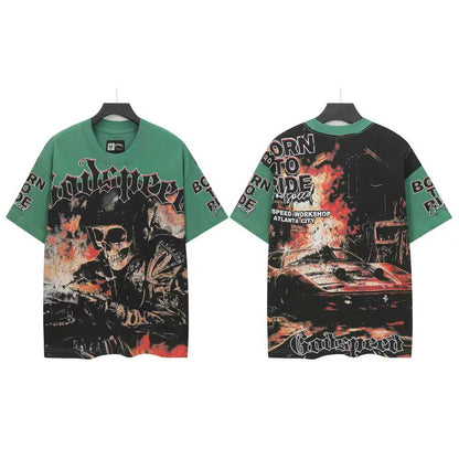 Pine Green Street Vintage Washed T-Shirt (Crafted Print) 5316