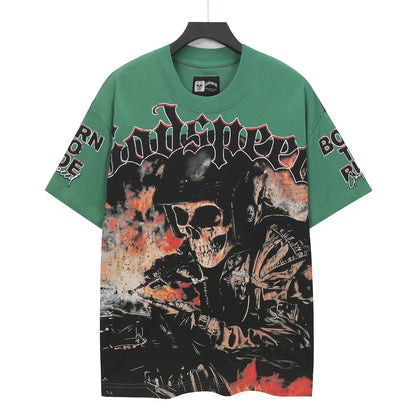 Pine Green Street Vintage Washed T-Shirt (Crafted Print) 5316