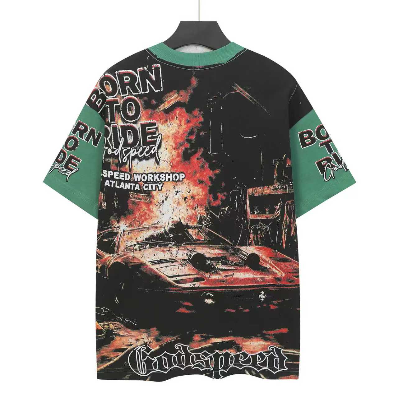 Pine Green Street Vintage Washed T-Shirt (Crafted Print) 5316