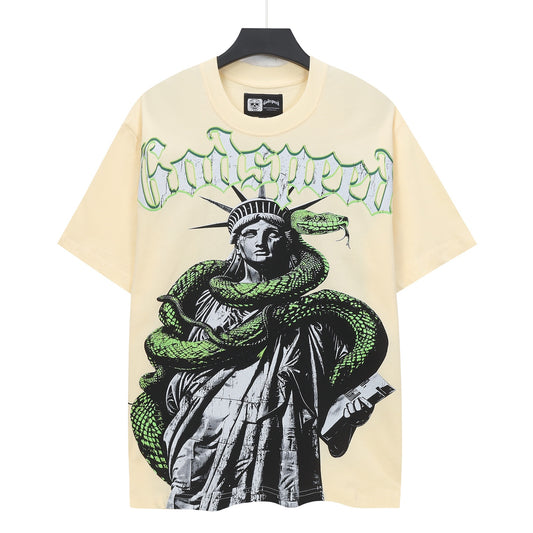 Beige Street Vintage Washed T-Shirt (Crafted Print) 5317