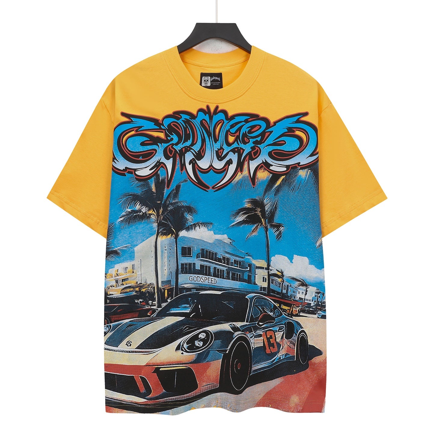 Beige & Gold Street Vintage Washed T-Shirt (Crafted Print) 5319