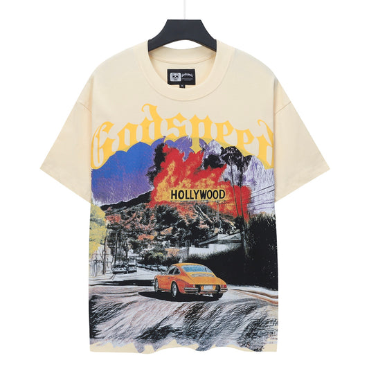 Beige Street Vintage Washed T-Shirt (Crafted Print) 5320