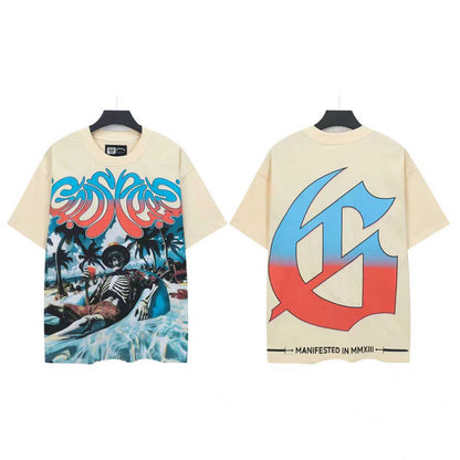 Beige Street Vintage Washed T-Shirt (Crafted Print) 5321