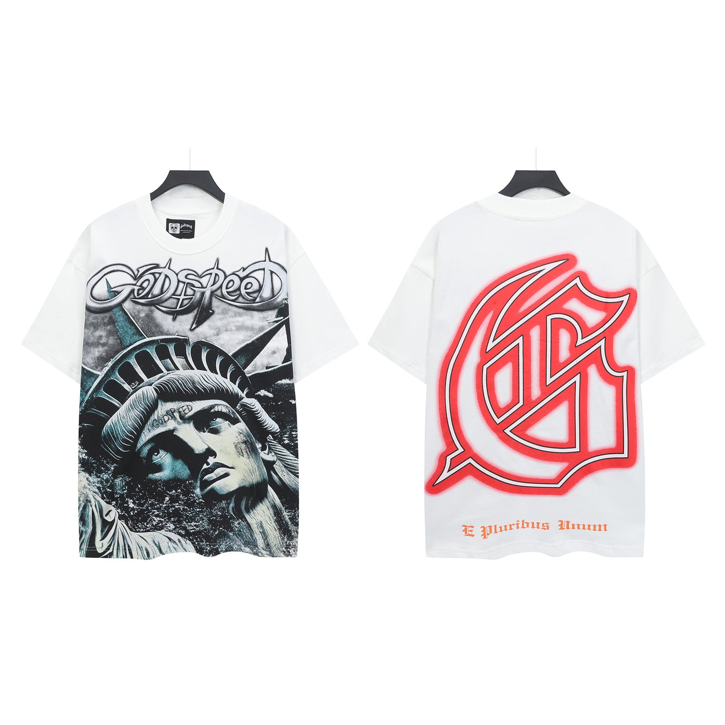 Men’s White Street Vintage Washed T-Shirt (Crafted Print) 5322
