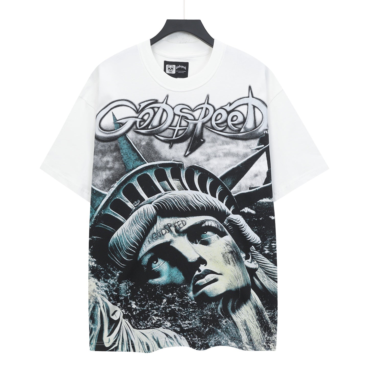 Men’s White Street Vintage Washed T-Shirt (Crafted Print) 5322