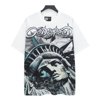 Men’s White Street Vintage Washed T-Shirt (Crafted Print) 5322