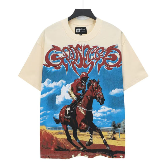 Beige Street Vintage Washed T-Shirt (Crafted Print) 5326