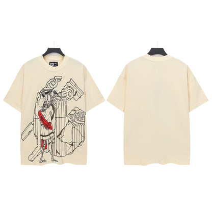 Beige Street Vintage Washed T-Shirt (Crafted Print) 5328