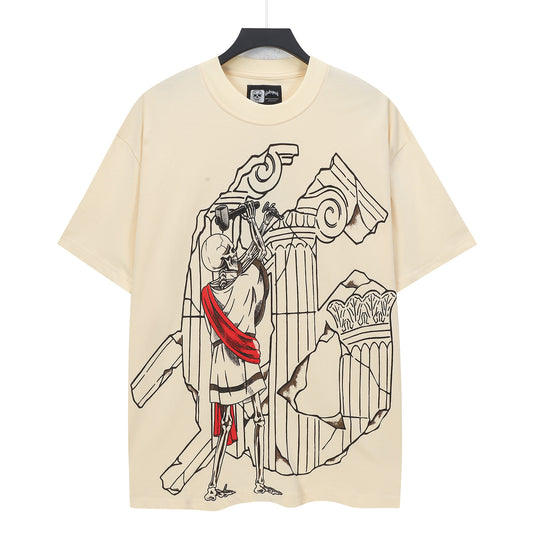 Beige Street Vintage Washed T-Shirt (Crafted Print) 5328