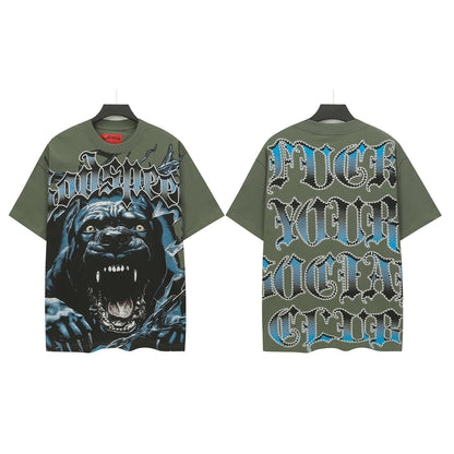 Pine Green Street Vintage Washed T-Shirt (Crafted Print) 5329