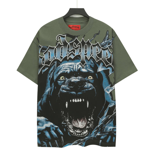 Pine Green Street Vintage Washed T-Shirt (Crafted Print) 5329