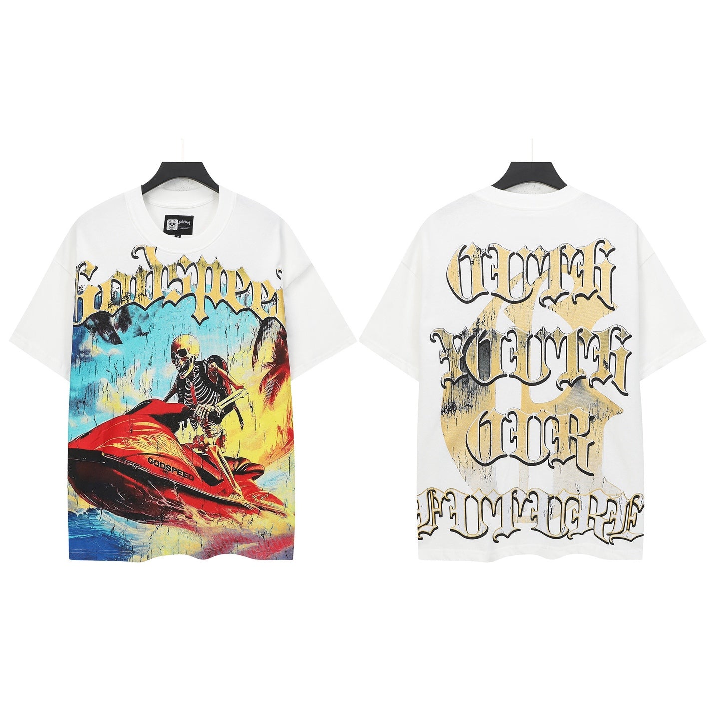 White Street Vintage Washed T-Shirt (Crafted Print) 5330
