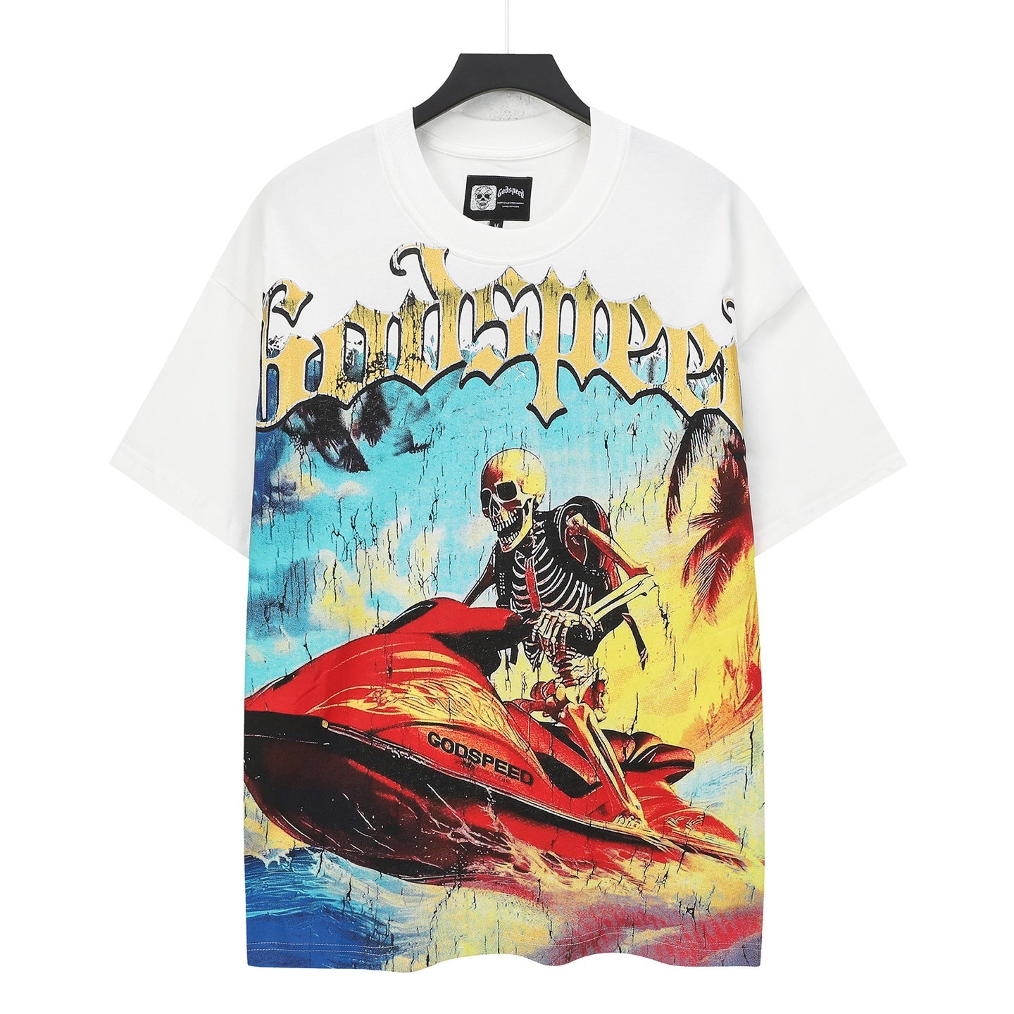 White Street Vintage Washed T-Shirt (Crafted Print) 5330