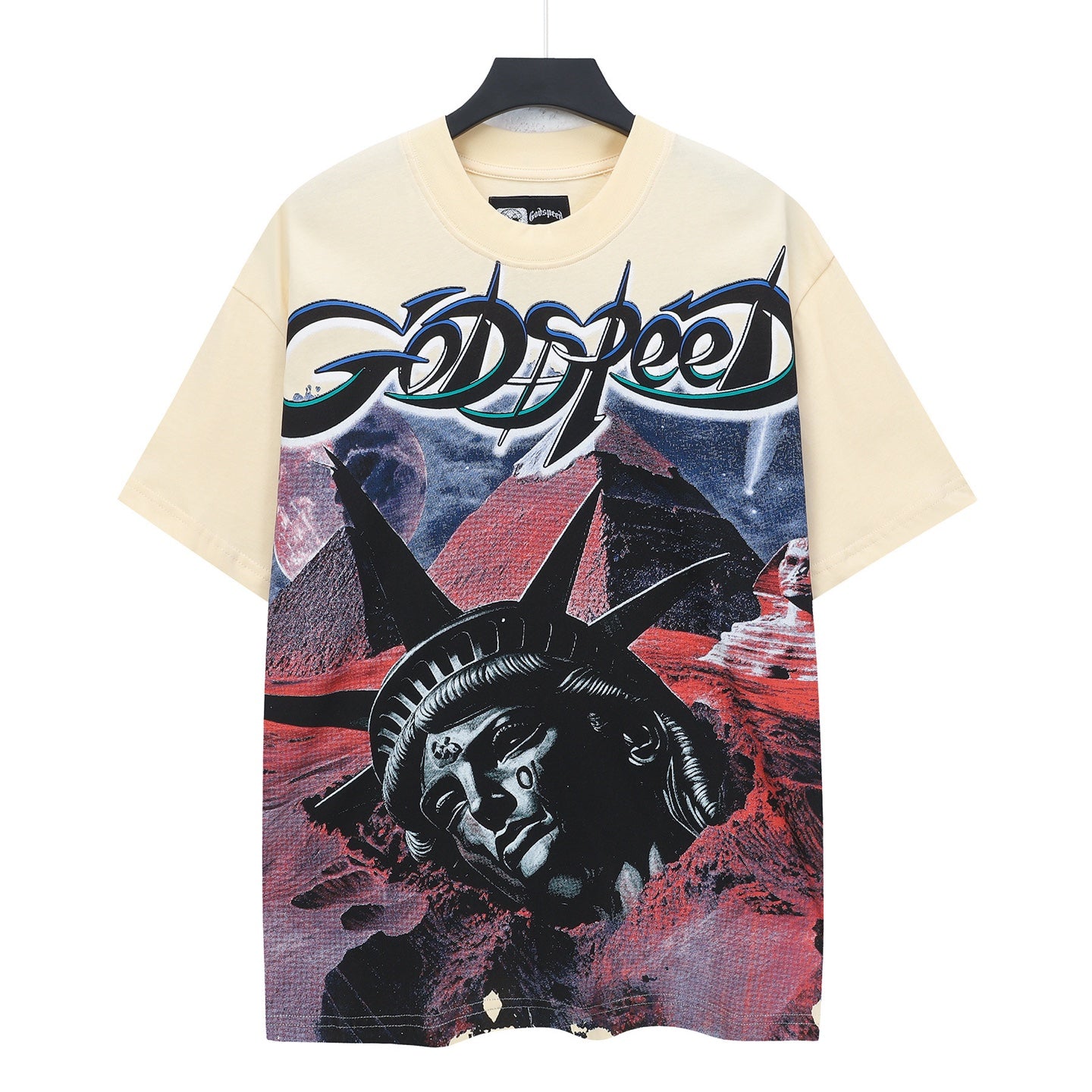 Beige Street Vintage Washed T-Shirt (Crafted Print) 5336
