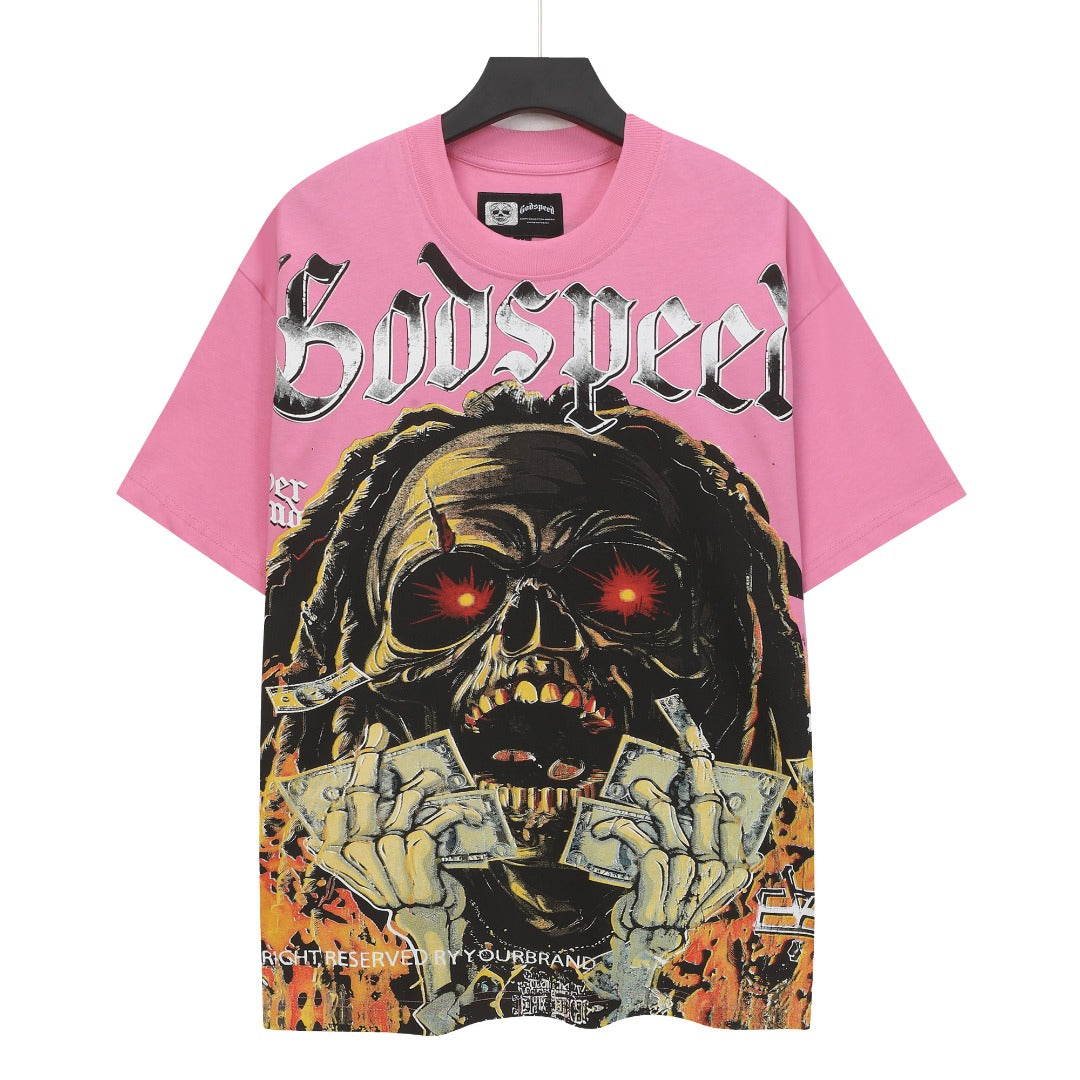 Pink Street Vintage Washed T-Shirt (Crafted Print) 5337