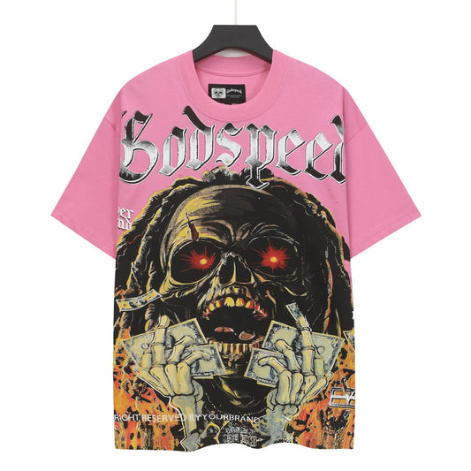 Pink Street Vintage Washed T-Shirt (Crafted Print) 5337