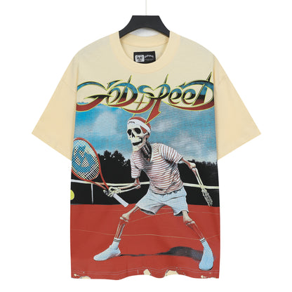 Beige Street Vintage Washed T-Shirt (Crafted Print) 5338