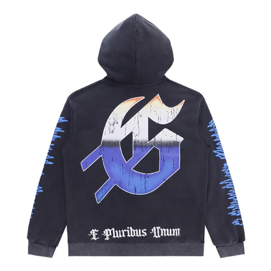 Black & Beige Street Vintage Washed Hoodie (Crafted Print) 5517