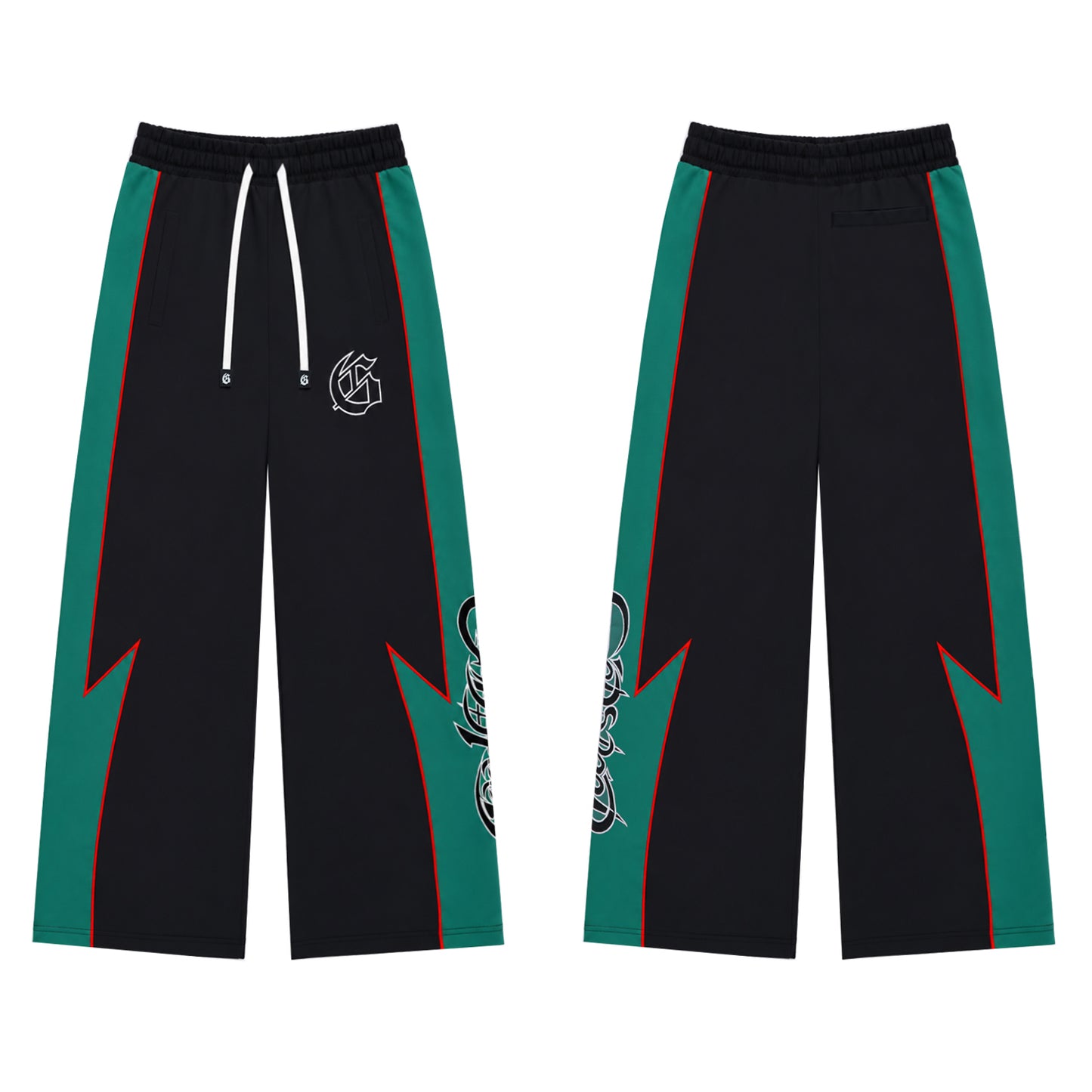 Color Block Lightning Stripe Gothic Print Tracksuit Set Zip-Up Jacket & Pants Streetwear Two-Piece Set 6071 8282