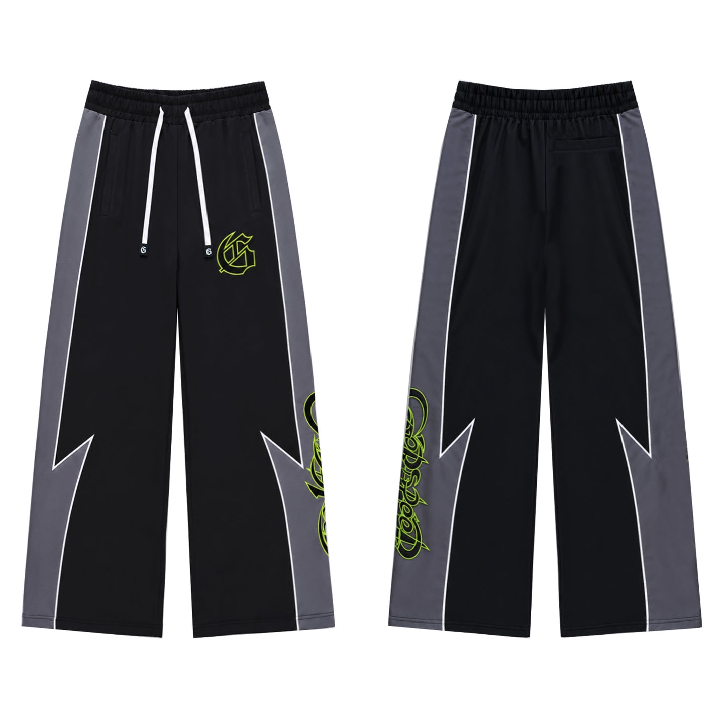 Color Block Lightning Stripe Gothic Print Tracksuit Set Zip-Up Jacket & Pants Streetwear Two-Piece Set 6071 8282