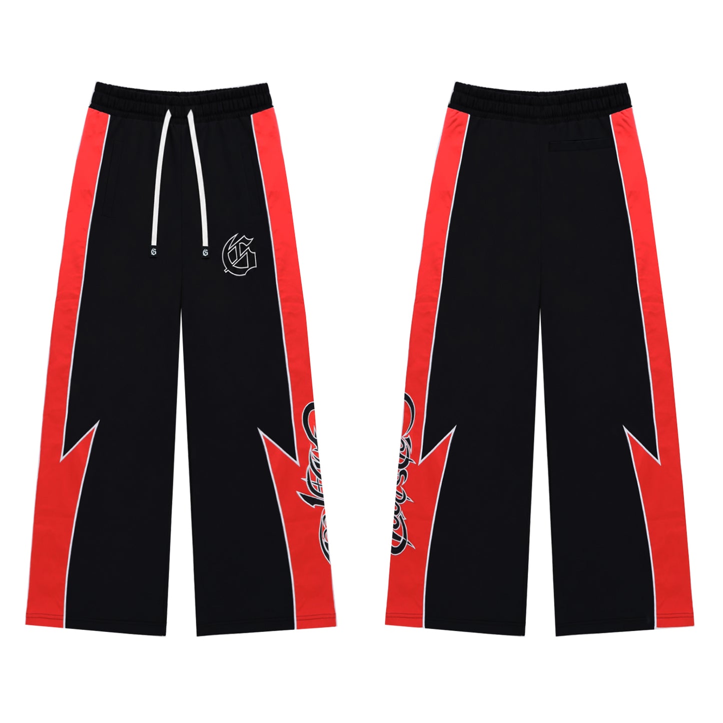 Color Block Lightning Stripe Gothic Print Tracksuit Set Zip-Up Jacket & Pants Streetwear Two-Piece Set 6071 8282