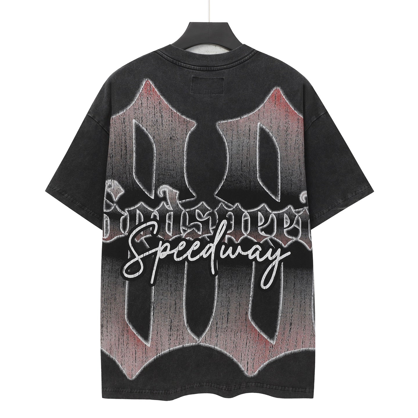 Men’s Black Rock Street Vintage Washed T-Shirt (Crafted Print) 6325