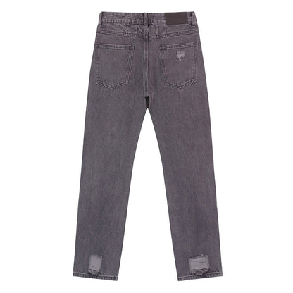 Blue & Grey & Black Loose Fit Denim Pants Streetwear Vintage Style Jeans 8209