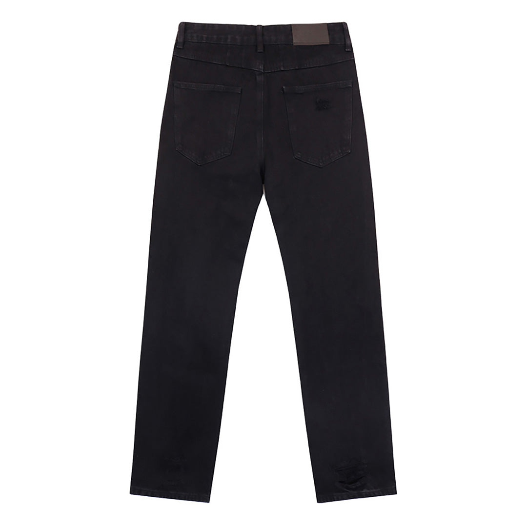 Blue & Grey & Black Loose Fit Denim Pants Streetwear Vintage Style Jeans 8209