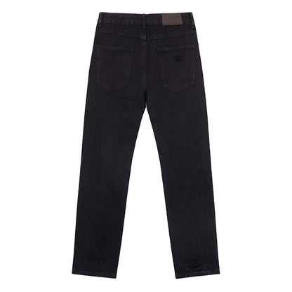Blue & Grey & Black Loose Fit Denim Pants Streetwear Vintage Style Jeans 8209