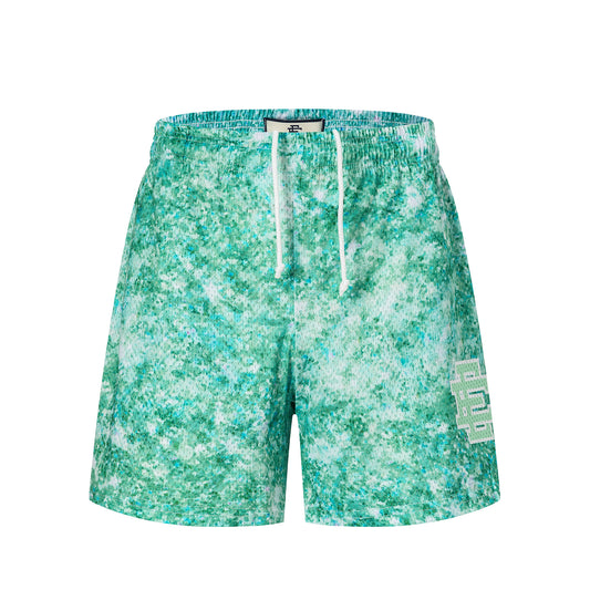 Aqua Green Streetwear Loose Fit Shorts  Casual Urban Style EES-09