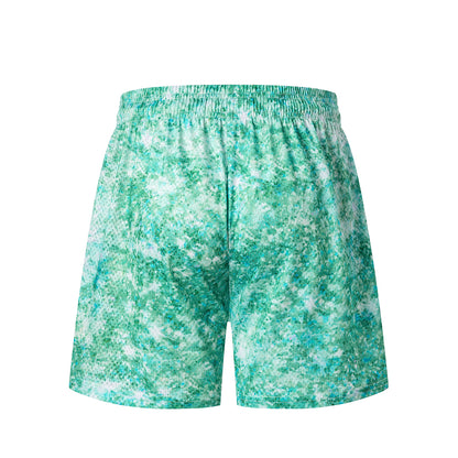 Aqua Green Streetwear Loose Fit Shorts  Casual Urban Style EES-09