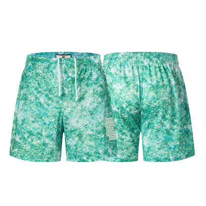 Aqua Green Streetwear Loose Fit Shorts  Casual Urban Style EES-09
