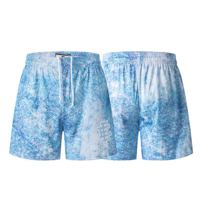 Blue Streetwear Shorts Quick Dry Loose Fit Breathable Elastic Waist Summer Casual Shorts EES-10