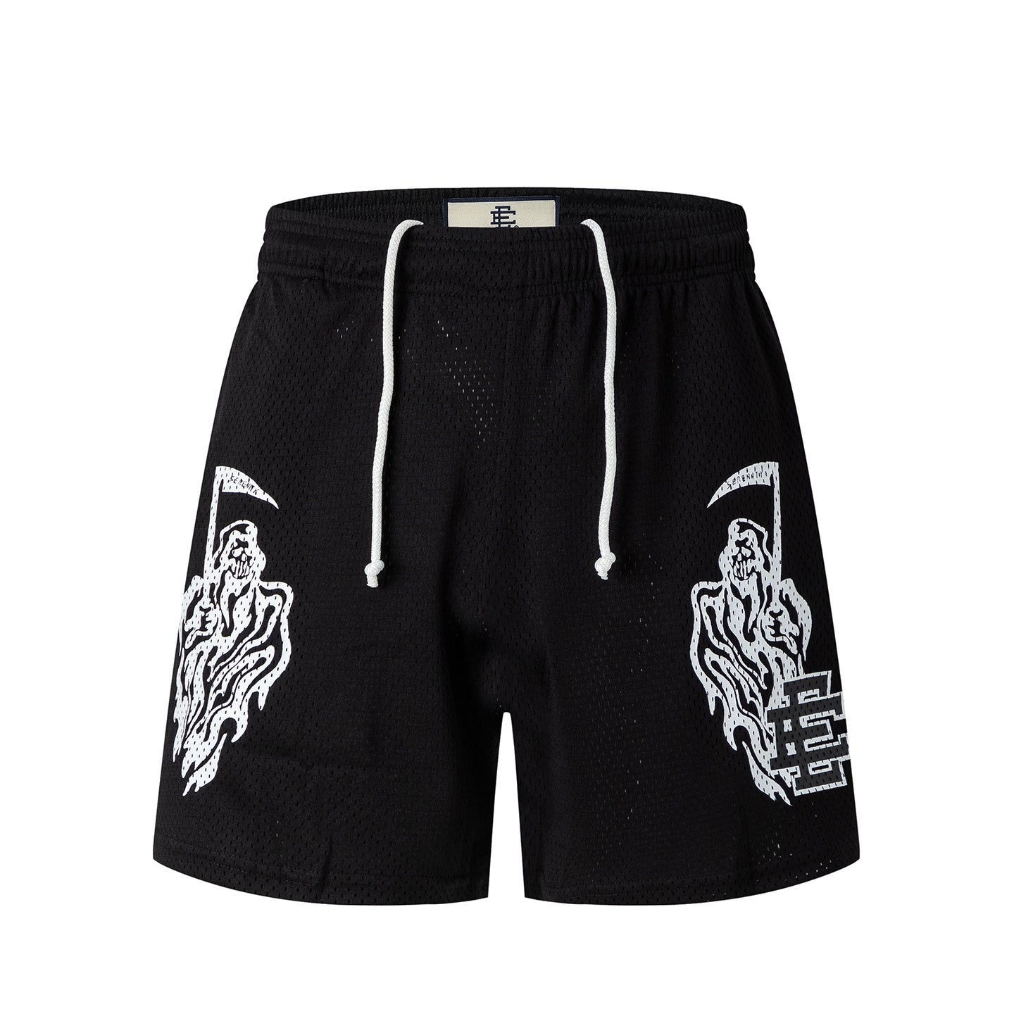 Black Streetwear Shorts Quick Dry Loose Fit Breathable Elastic Waist Summer Casual Shorts EES-11